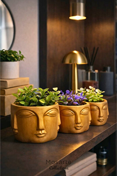 Mosarte سلسلة بوذا - مزهرية/تمثال وجه تجريدي بسيط - قطعة ديكور عصرية - طقم من...