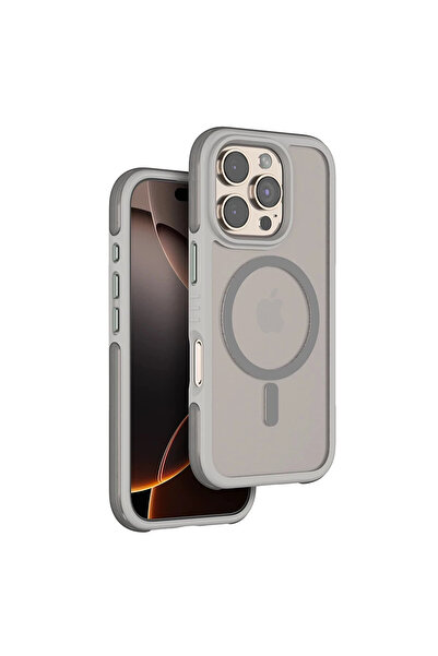 venco غطاء OZLSTOR لهاتف iPhone 16 Pro Max Orbit Magsafe - (80656) رمادي تيتاني