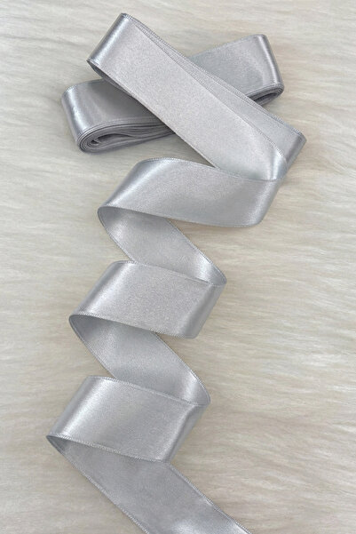 ZEYMERADE 4 cm Light Gray Double-Sided Satin Ribbon 10 Meters, Dowry Special Occasion Gift Decoration Ribbon