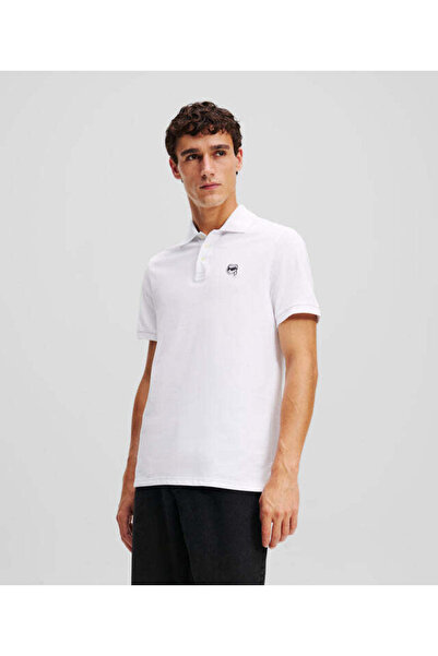 Karl Lagerfeld IKON EMBROIDERED PATCH POLO White Men