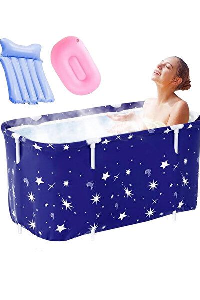 Generic حوض استحمام قابل للطي كبير جدًا لحمام الكبار - حوض استحمام قائم بذاته لكابينة الاستحمام