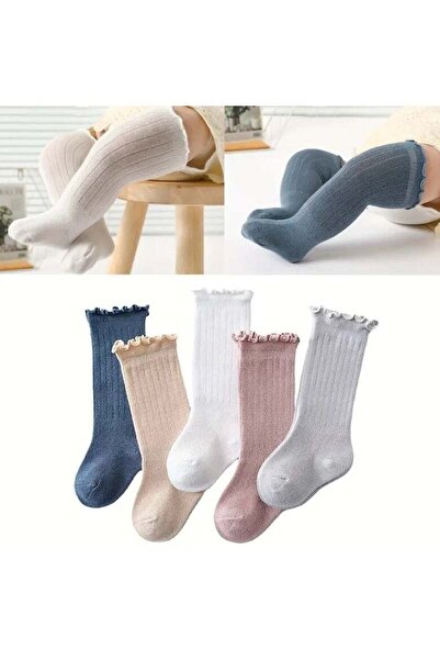 Gonice 5 أزواج من الجوارب الطويلة للركبة للفتيات حديثات الولادة