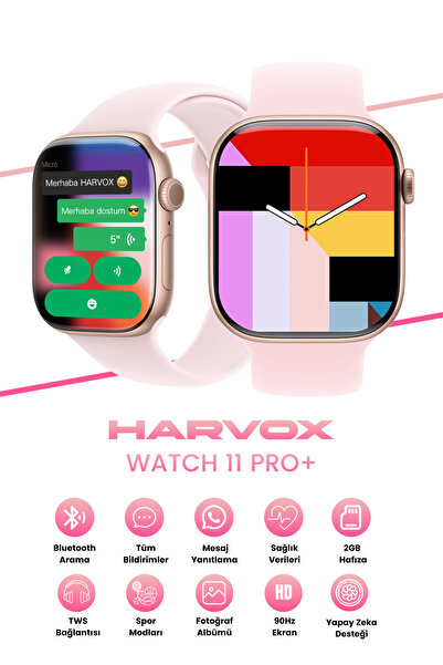 HARVOX Watch 11 Pro+ Akıllı Saat Iphone Ve Android Tüm Telefonlara Uyumlu