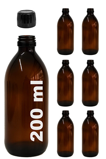 Afracam 200ml Round Medicine Syrup Bottle 200 Cc Amber Brown Glass Bottle wit...