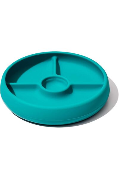 Oxo طبق سيليكون مقسم من TOT - لون أزرق مخضر