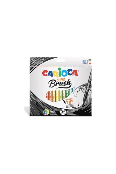carioca Super Brush Brush Tip Marker Pen 20 Colors