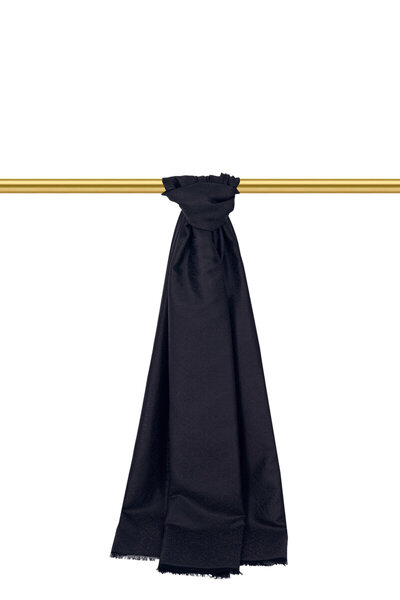 Bursa İpek Şal de mătase jacquard cu model de inele negre