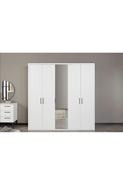 Vivense LİFE GARDIROP, BEYAZ, 5 KAPAKLI