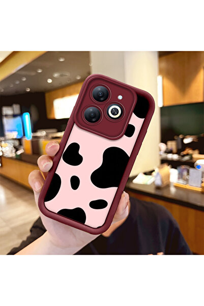 Hontinga حافظة ملونة ذات ملمس وردي من مادة السيليكون المتوافقة مع Tecno Spark...