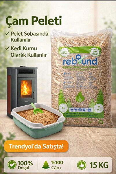 Sobapel Doğal Çam Peleti 6 mm A1 Kalite – Pelet Soba Yakıtı & Kedi Kumu 15 KG