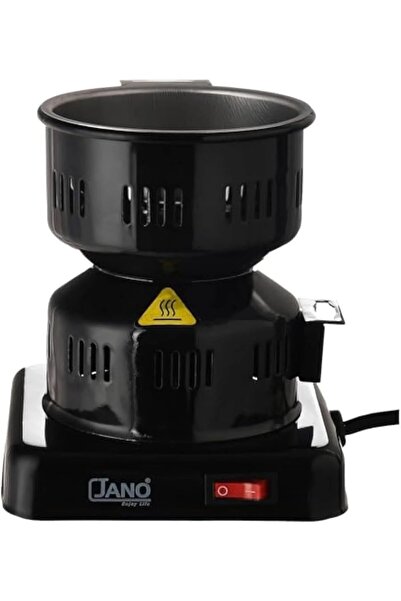 JANO مشعل فحم كهربائي جانو E04418 قوة 450 واط تصميم مربع إشعال سريع مقبض عازل أسود
