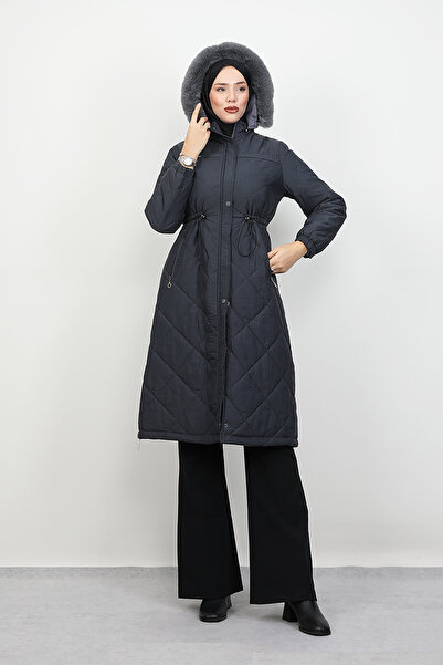 Lamia Giyim Mine Kapitone Mont Koyu Gri