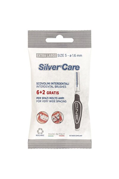 SILVER CARE Σετ 8 periute interdentare Extra Large Μέγεθος 5-1,6 mm capac protectie culoare Gri