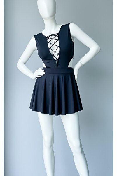 Nightlight Bağlama Detaylı Sırtı Çapraz Fantazi Ev Giyim ve Gecelik Seti - 1053