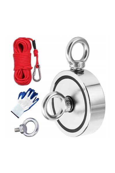 Kraft Pot-type neodymium magnet for lifting, with rotating ring hook, capacit...