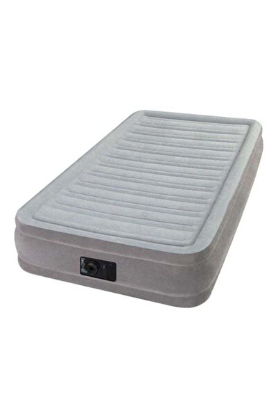 Intex Single Air Bed with Built-in Pump, Medium Height, Dora Beam Series, Gray