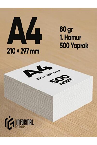 İnformal Yayınları İnformal Fotokopi Kağıdı Premium Kalite A4 80 gr 500 Yapra...