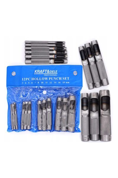 Kraft Set of 12 mandrels, perforators for drilling 3-19mm,
