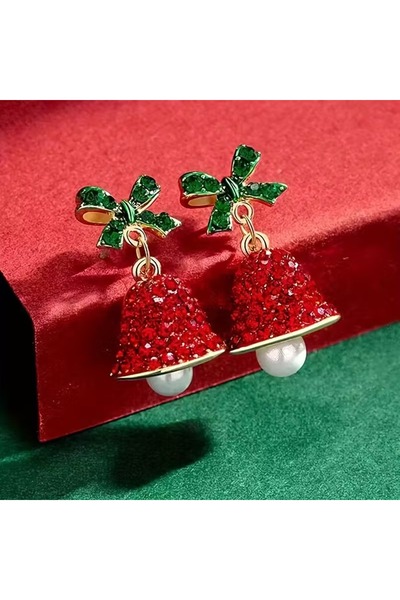 Dodemert Home Red Stone and Stylish Christmas Bell Zinc Alloy (Stainless Stee...