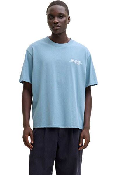 Jack & Jones Tricou JACK & JONES Crest Back Print - 12286090-Blue Shadow