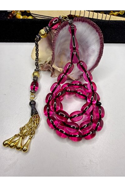 İskenderun Tesbihcilik Aykırı Color Heavy Brass Tassel Fire Amber Prayer Beads