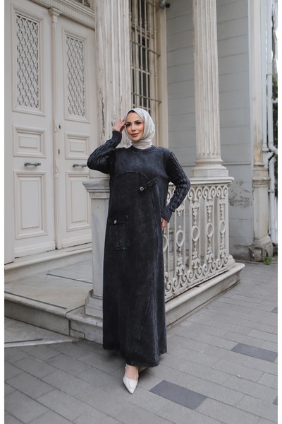 NİSUM MODA Rochie din tricot din bumbac cu detaliu de buzunar