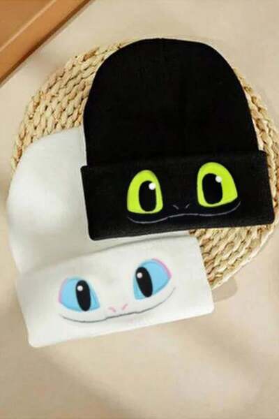 Karakedi Siyah Beyaz Gecenin Öfkesi ve Işığın Öfkesi Couple Bere