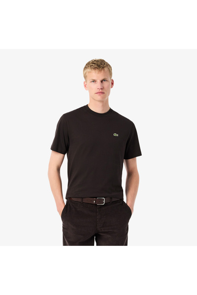 Lacoste Erkek Classic Fit Bisiklet Yaka Kahverengi T-Shirt