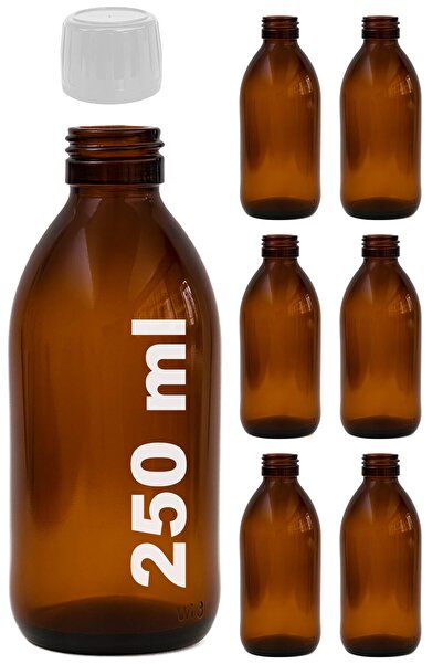 Afracam 250 ml Round Medicine Syrup Bottle 250 Cc Amber Brown Glass Bottle wi...