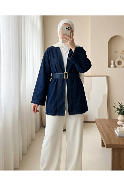 Modamorfo Beli Belted Denim Kimono -Laci