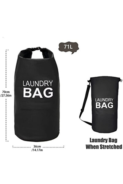 Choice1 حقيبة غسيل سوداء سعة 71 لترًا، سلة غسيل، منظم غرفة ، حقيبة ظهر بأحزمة...