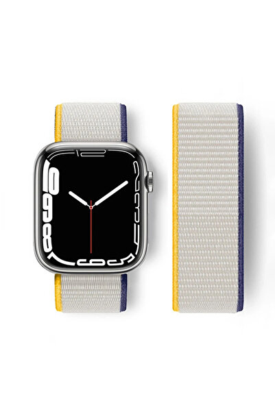 NewFace حزام ساعة أبل من OZLSTOR مقاس 38 ملم (111140) - أصفر-أبيض