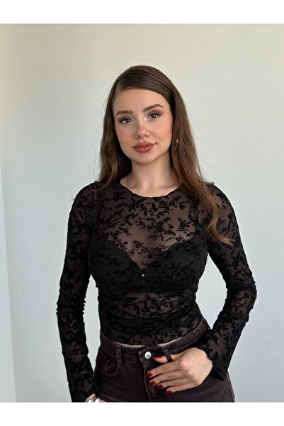 bbeox.com Güpürlü Transparan Bluz