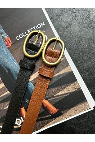 LİA KEMER حزام نسائي من الجلد الصناعي بنمط حلقي من ديزاير، حزام عتيق بإبزيم ل...