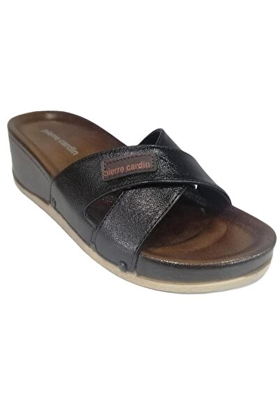 Pierre Cardin PC-7010 Women's Cross-Strapped Anatomic Wedge Sole Slippers