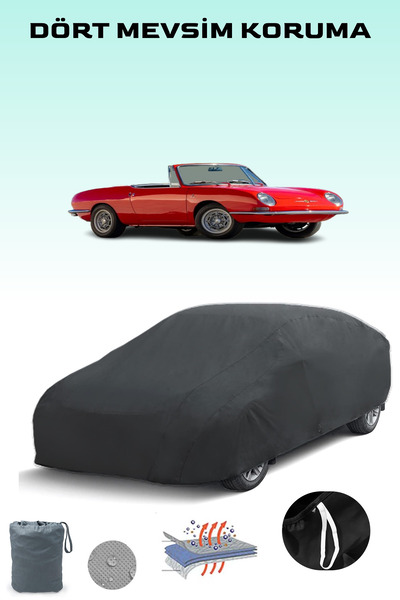 Breen غطاء سيارة فيات 850 سبايدر أسود اللون موديل 1965 - 1968، غطاء سيارة، خي...