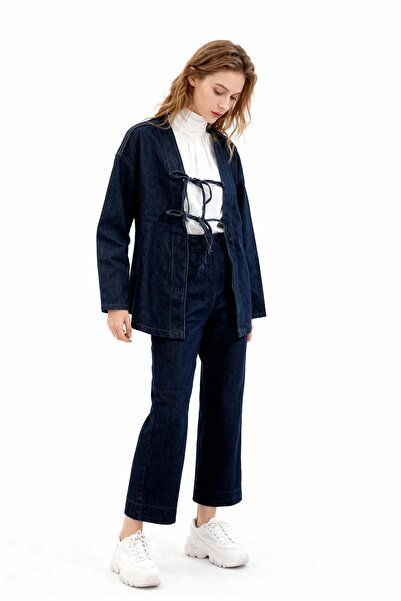 Rays 0084 Tie-Up Jacket and Pants Set Navy Blue