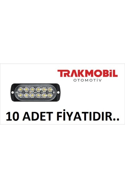 FORMPLAS ÇAKAR LAMBA 12 LEDLİ MERCEKLİ CAM (10 ADET) Beyaz