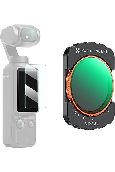 K&F CONCEPT Variable ND Filter for DJI Osmo Pocket 3 Creator Combo, ND2-32 Ne...