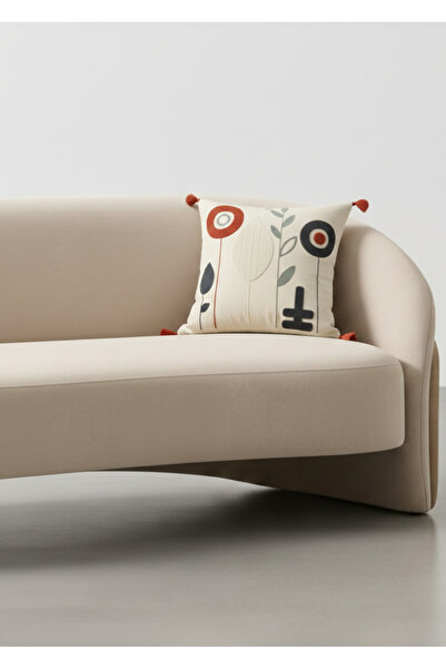 Destiva Home Colorful Modern Flowers Punch Embroidered Decorative Tufted Thro...