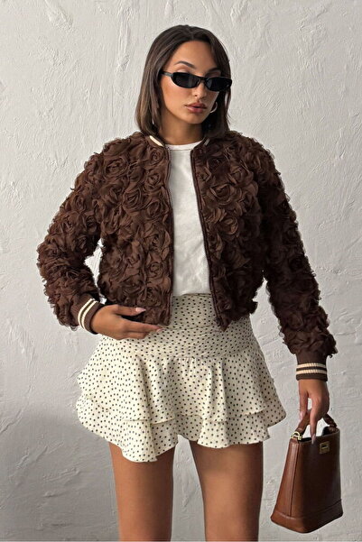 VERYMODA Gül Süzüneli Zippered Coat - Brown