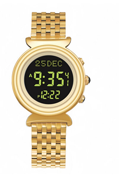 Al-Fajr Ladies' Stainless Steel Strap Digital Watch Water-Resistant Round Dia...