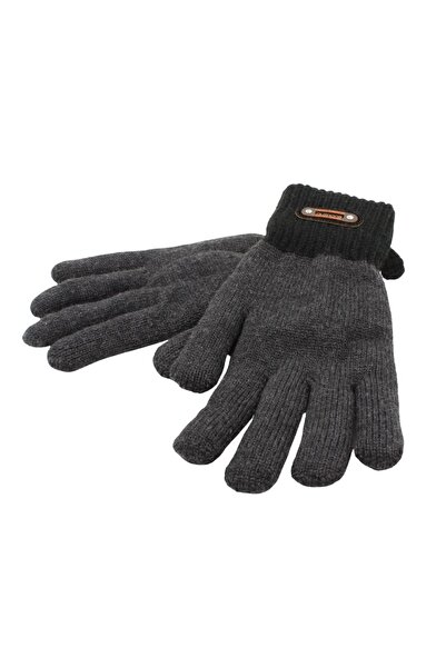 Antonio Men's gloves, Antonio, plush inner lining, gray and black color, one ...