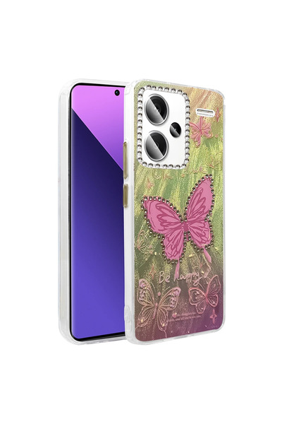 UnDePlus غطاء حماية لهاتف شاومي ريدمي نوت 13 برو بلس، غطاء ملون لامع بنمط منقوش