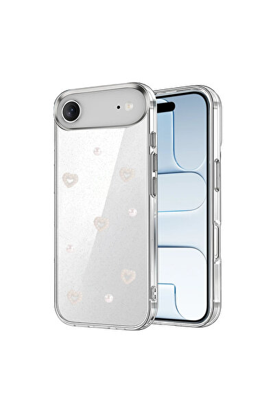 UnDePlus غطاء شفاف لهاتف آيفون 17 من آبل مع نقش بارز ونمط لامع على شكل فيونكة