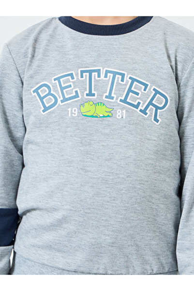 Styli Boys Grey Graphic Print Sweatshirt