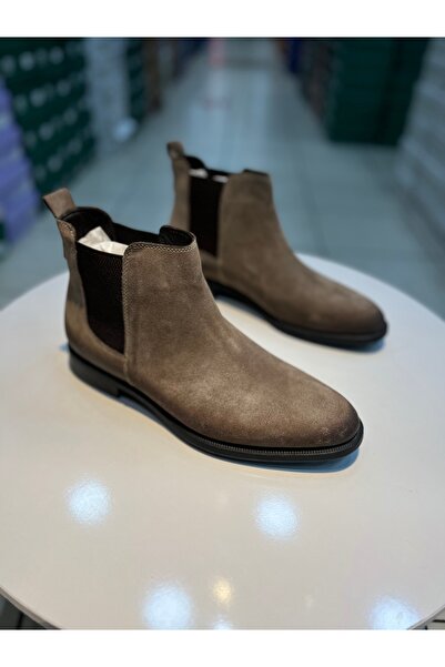 Alphus Punto Men's Genuine Leather Elastic Nubuck Sand Boots