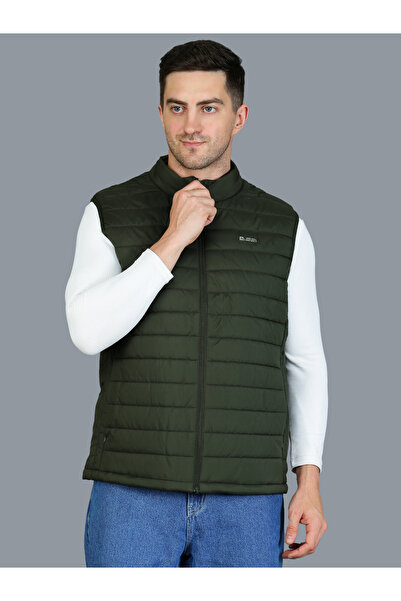 Fort Collins By Styli سترة رجالية مبطنة باللون الأخضر الزيتوني