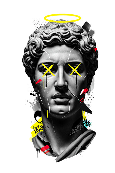 MegaSticker ملصق زجاجي بتصميم فني من الجرافيتي للسيارة والدراجة النارية والخو...