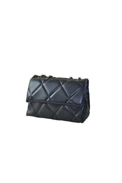 MGV ÇANTA Mgv Black Quilted Chain Women's Shoulder Bag